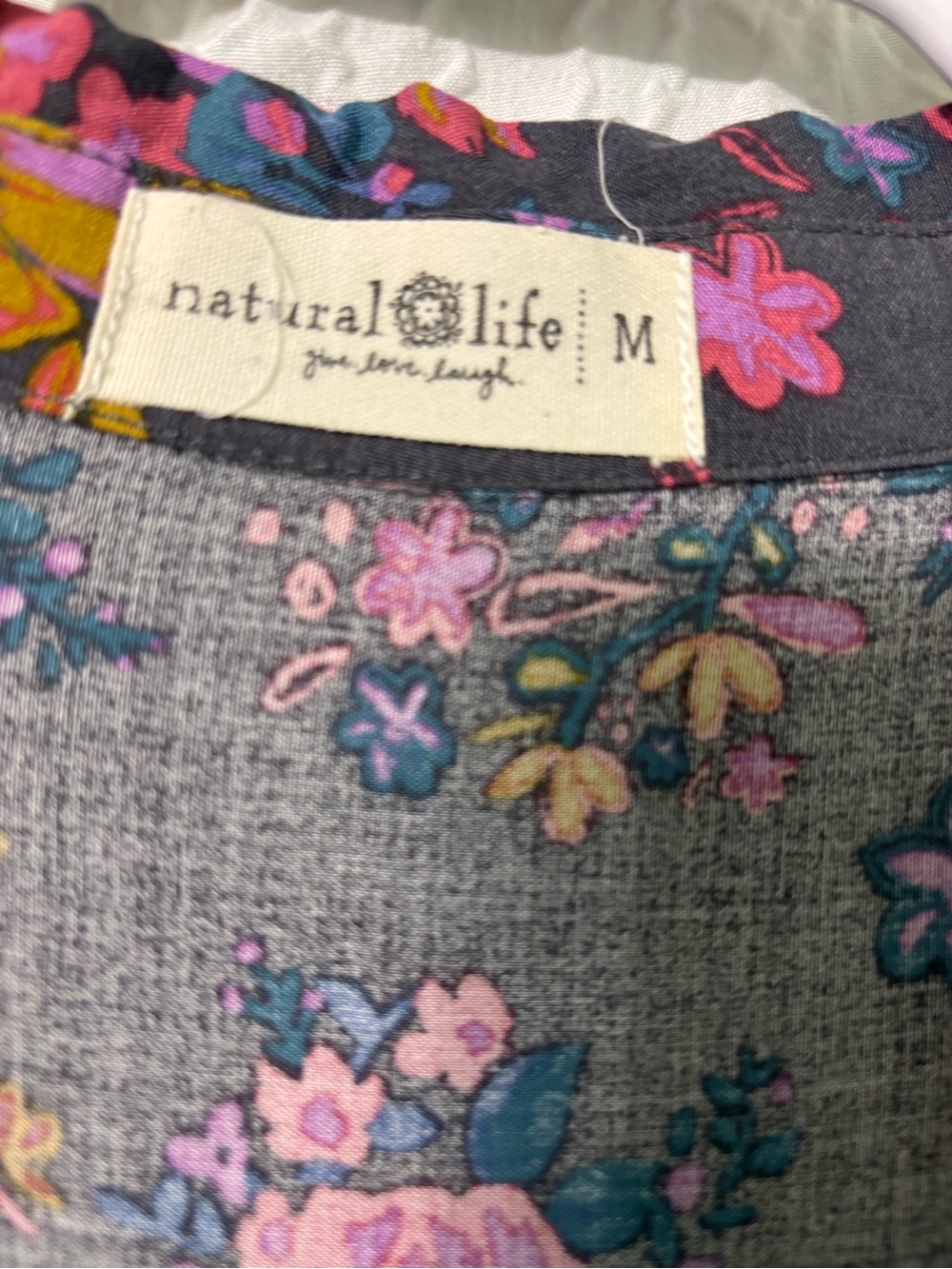 NATURAL LIFE Charcoal Gray Midi Dress with Pink & Mustard Floral Print - Picture 8 of 13